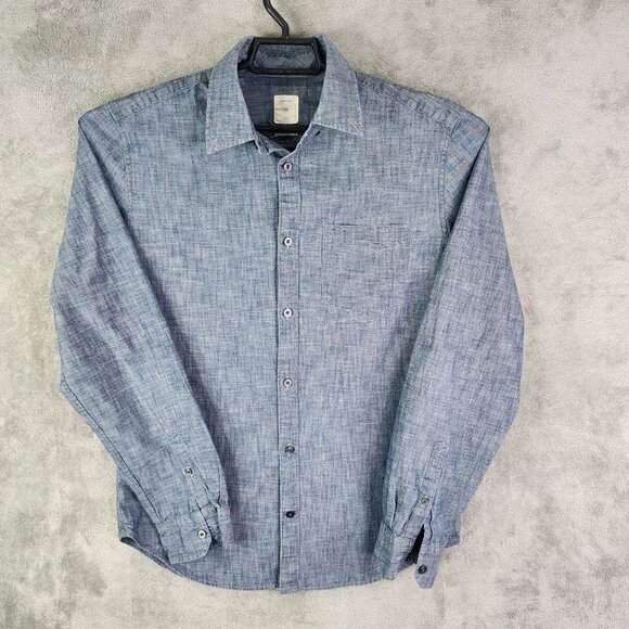 Mens Gap Dress Shirt Heather Blue Long Sleeve Button-Down Size M - Picture 2 of 10